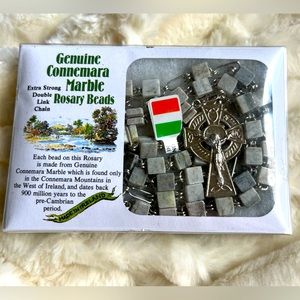 Vintage genuine Connemara Rosary beads. New in sealed box.